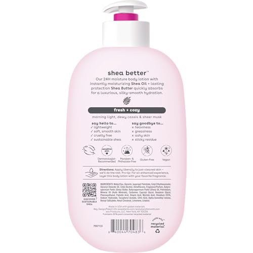 eos Shea Better Body Lotion Vanilla Cashmere, 24-Hour Moisture Skin Care, Lightweight & Non-Greasy, Natural Shea, Vegan, Vanilla Body Lotion, 16 fl oz