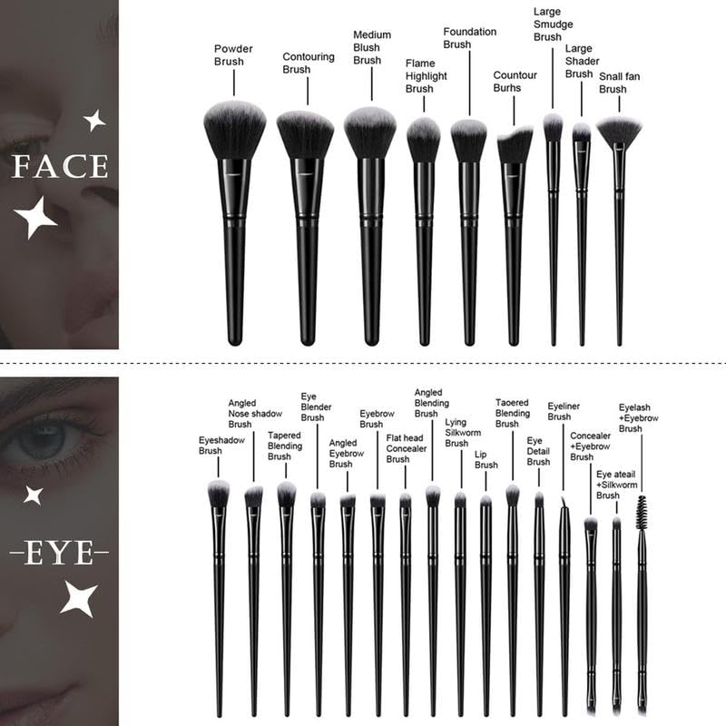 HGHDBT 55Pcs Brown Makeup Brushes Set Professional Makeup Kit Multi-functional Makeup Tool Set with Case Facial Makeup Accessories, Foundation Makeup Brush Kit Eye and Face Make up Brushes & Tools
