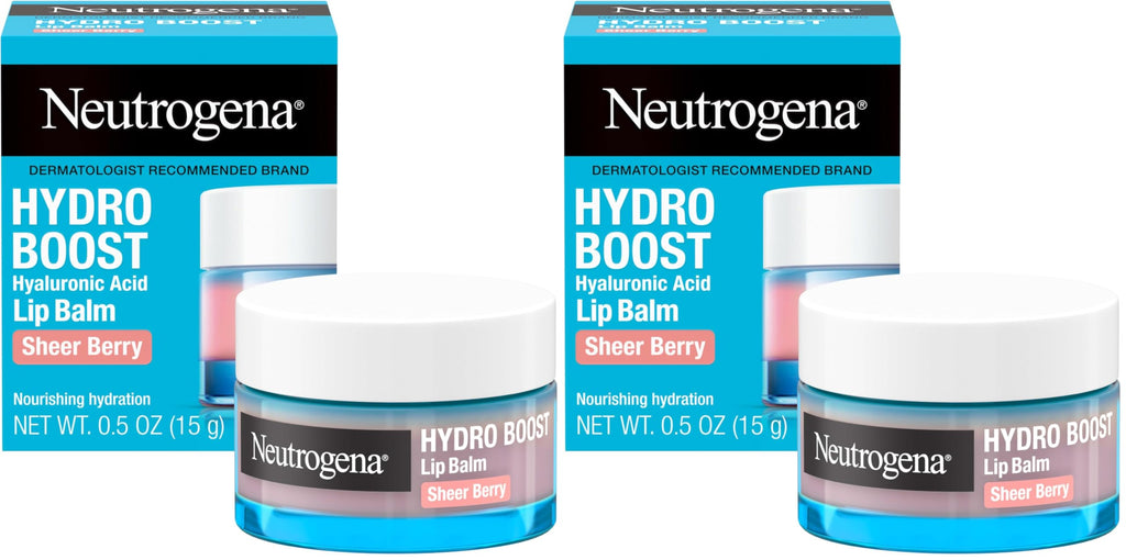 Neutrogena Hydro Boost Hyaluronic Acid Lip Balm, Nourishing Vitamin E Leaves Lips Feeling Hydrated, Sheer Pink Tinted Color with a Sweet Berry Flavor, Sheer Berry, 0.5 oz