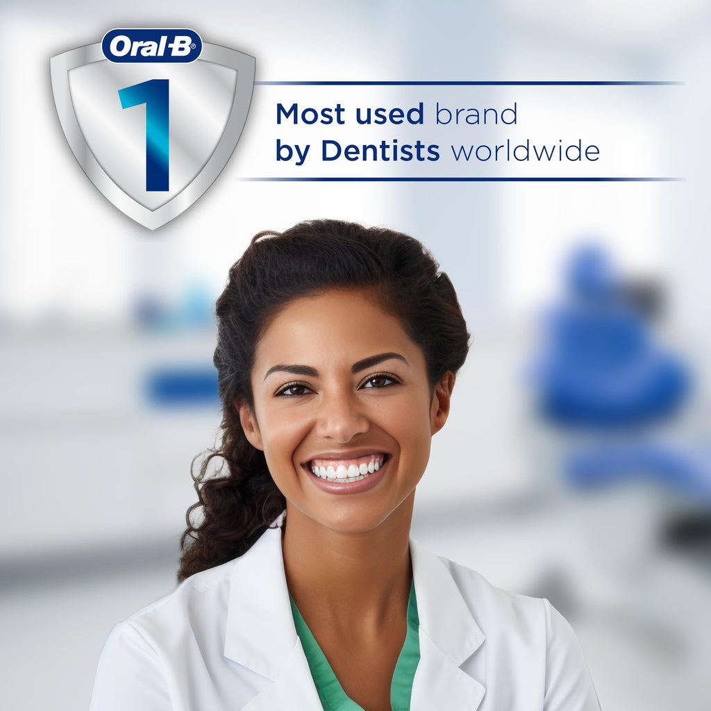 Oral-B Rechargeable Electric Toothbrush, iO3 Limited Deep Clean, 3 Cleaning Modes, Visual Pressure Sensor to Protect Gums, 2 Brush Heads, Travel Case, Black